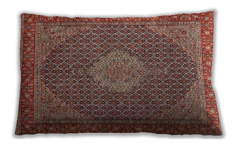 Deep Savings Traditional Classic Indoor Outdoor Rectangular Saffron Red Lumbar Throw Pillow, 13 inch by 19 inch, lbtr955