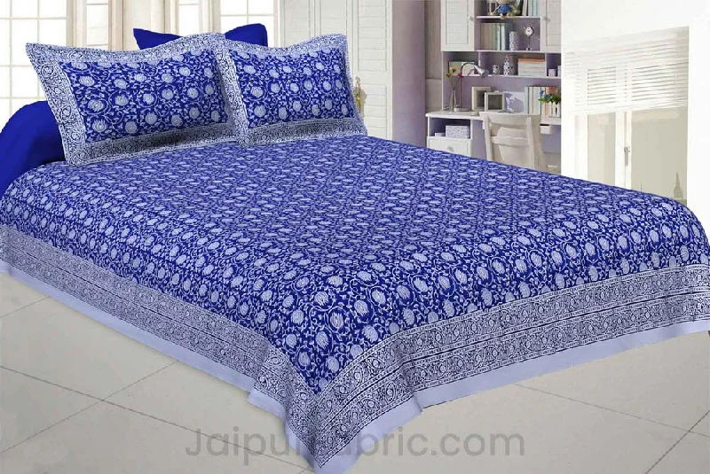 Special Promotions Available For A Short Time Lotus Lure Blue King Size Double Bedsheet Special Promotions Available For A Short Time Lotus Lure Blue King Size Double Bedsheet