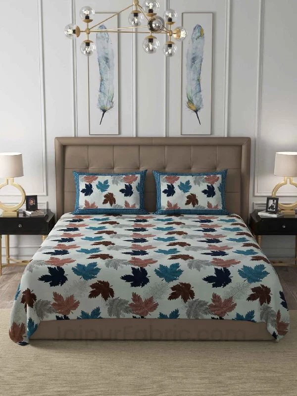 Today Only Maple Multicolor Cotton King Size Double Bedsheet