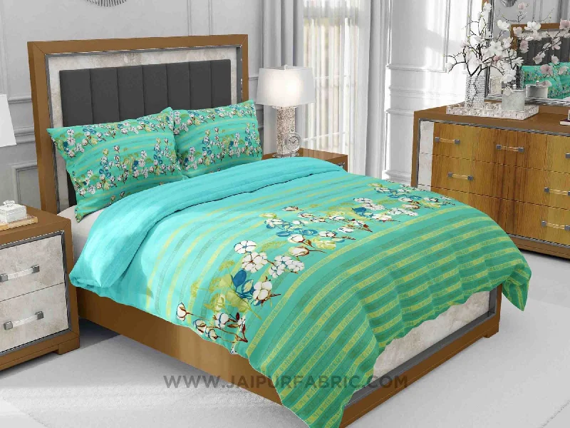 Grand Opening Sale Mint Green Floral Delight King Size Bedsheet