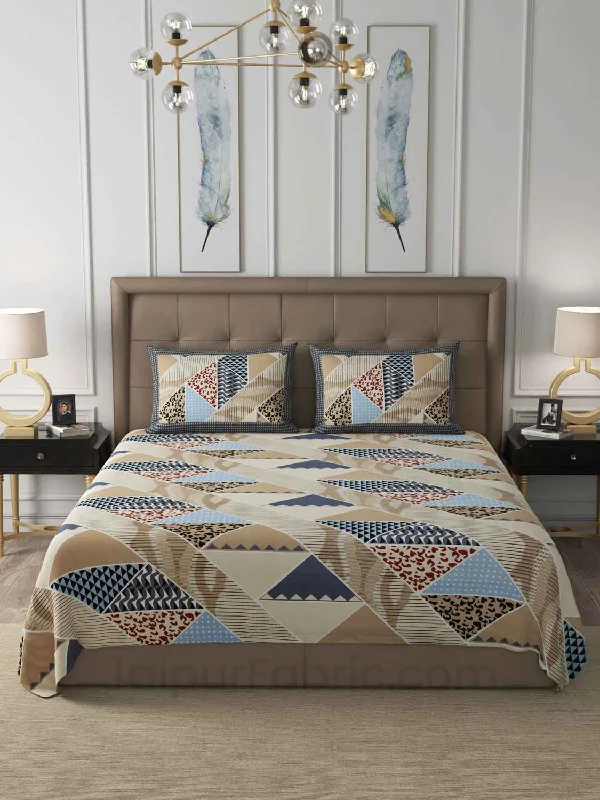 Flash Sale Modern Trend Beige Pastel Cotton King Size Double Bedsheet