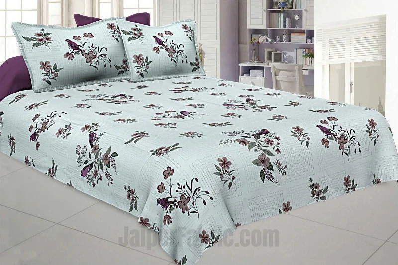 Hurry In Nature Glory Green Pure Cotton King Size Bedsheet