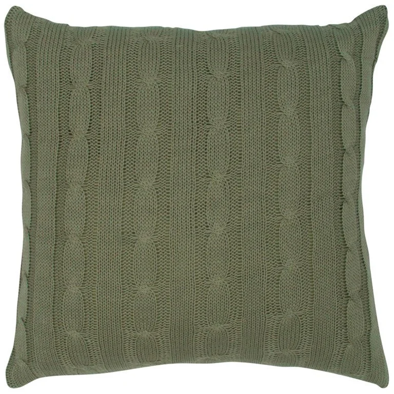 Price Cut Olive Green Knit Sweater Stripe Down Throw Pillow