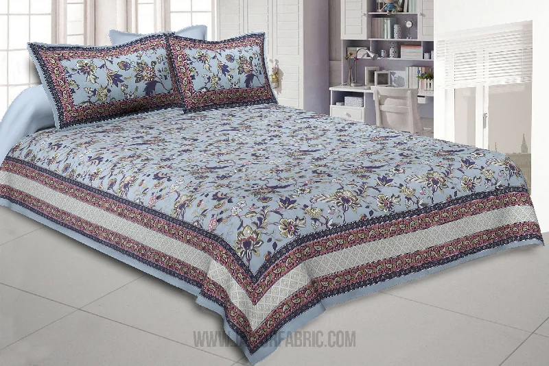 Special Savings Panoramic Vista Pastel Grey Double Bedsheet
