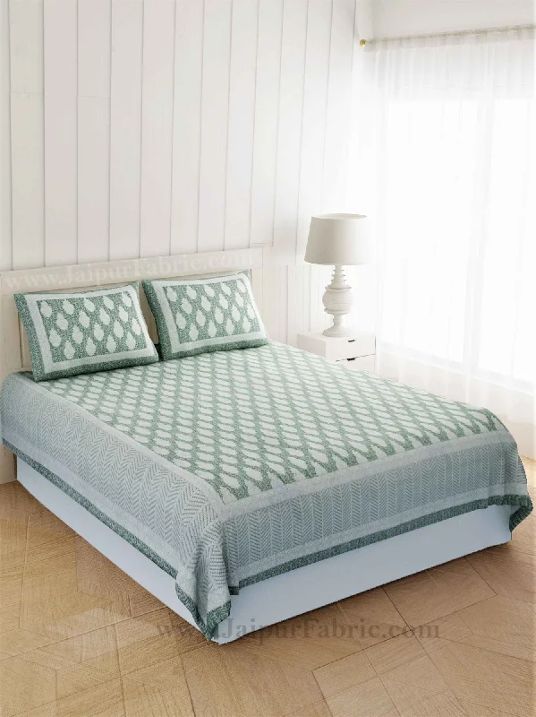 Last Chance Pastel Green Boota Print Double Bedsheet