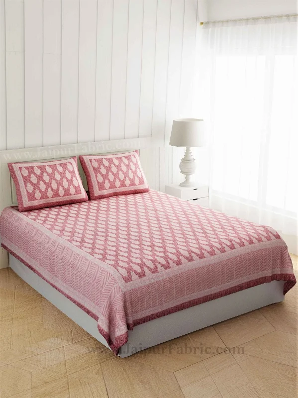 While Supplies Last Pastel Pink Boota Print Double Bedsheet