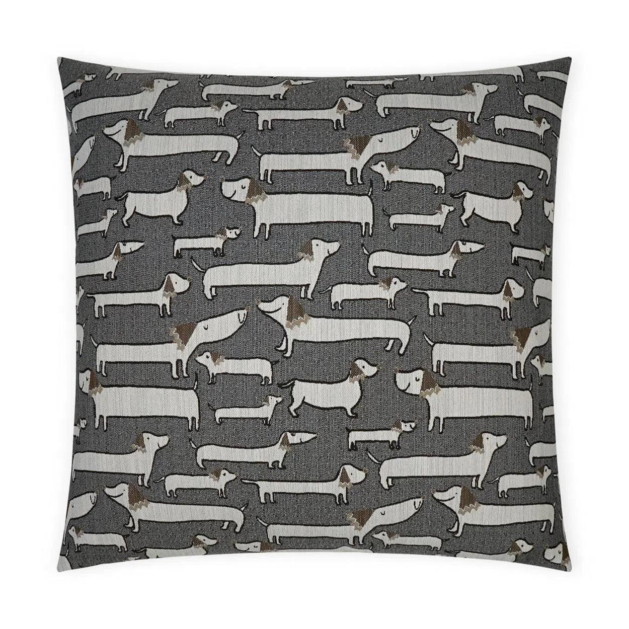 Closeout Pencil Pups Animal Novelty Grey Large Throw Pillow With Insert