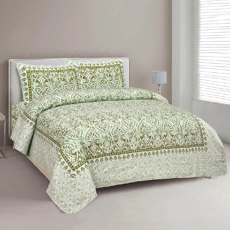 Customer Appreciation Sale Petic Dream Green Jaipur Fabric Double Bed Sheet