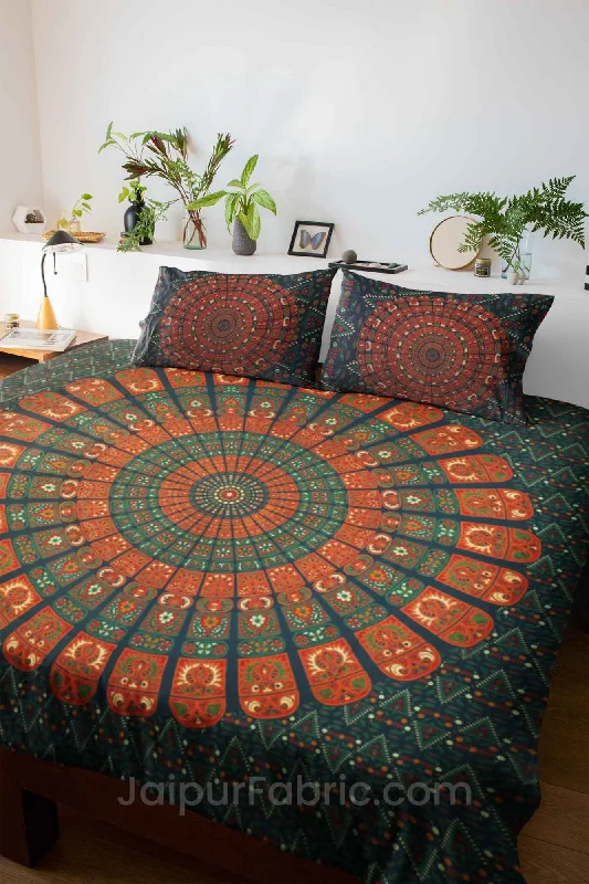 Exclusive Discounts Available Now Pure Cotton Green Mandala Zig Zag Print King Size Double Bedsheet With 2 Pillow Covers Exclusive Discounts Available Now Pure Cotton Green Mandala Zig Zag Print King Size Double Bedsheet With 2 Pillow Covers