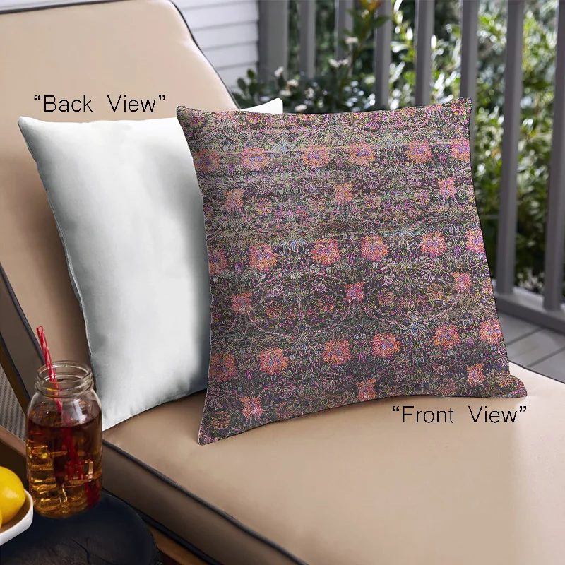 Steals and Deals Mid-Century Modern Urban Indoor Outdoor Square Purple Lily Purple Throw Pillow, 18 inch by 18 inch, pwurb1536