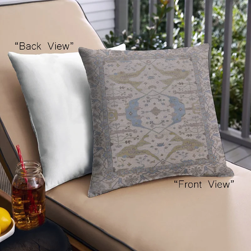Closeout Deal Mid-Century Modern Urban Indoor Outdoor Square Sandstone Brown Throw Pillow, 18 inch by 18 inch, pwurb1675