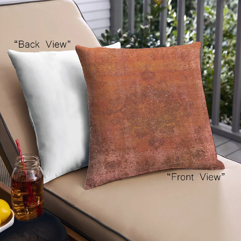 Weekend Specials to Indulge In Mid-Century Modern Urban Indoor Outdoor Square Orange Red Orange Throw Pillow, 18 inch by 18 inch, pwurb1878