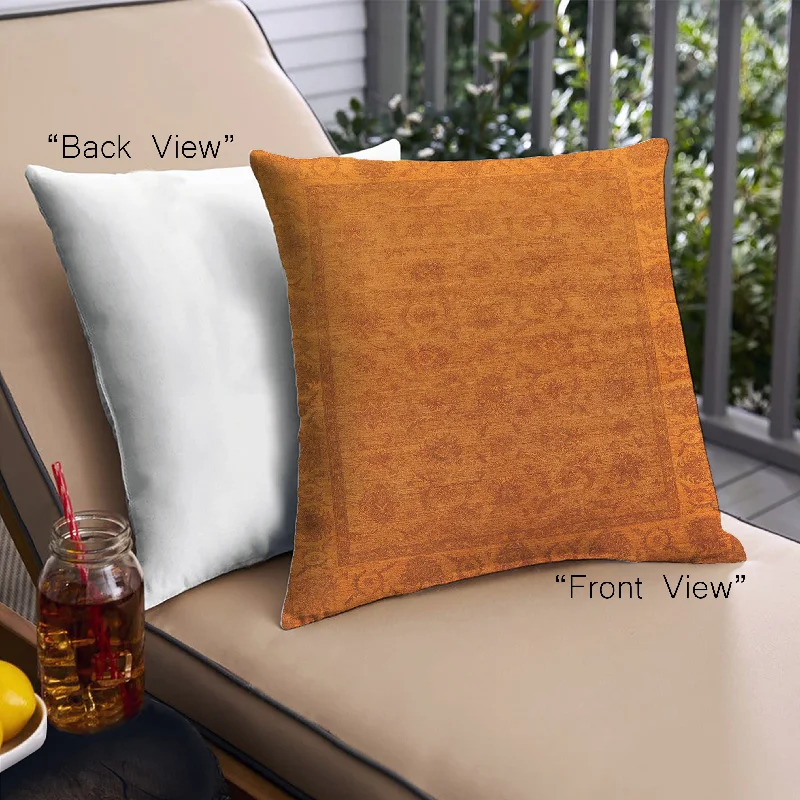 Weekend Bargains to Savor Mid-Century Modern Urban Indoor Outdoor Square Orange Red Orange Throw Pillow, 18 inch by 18 inch, pwurb1958