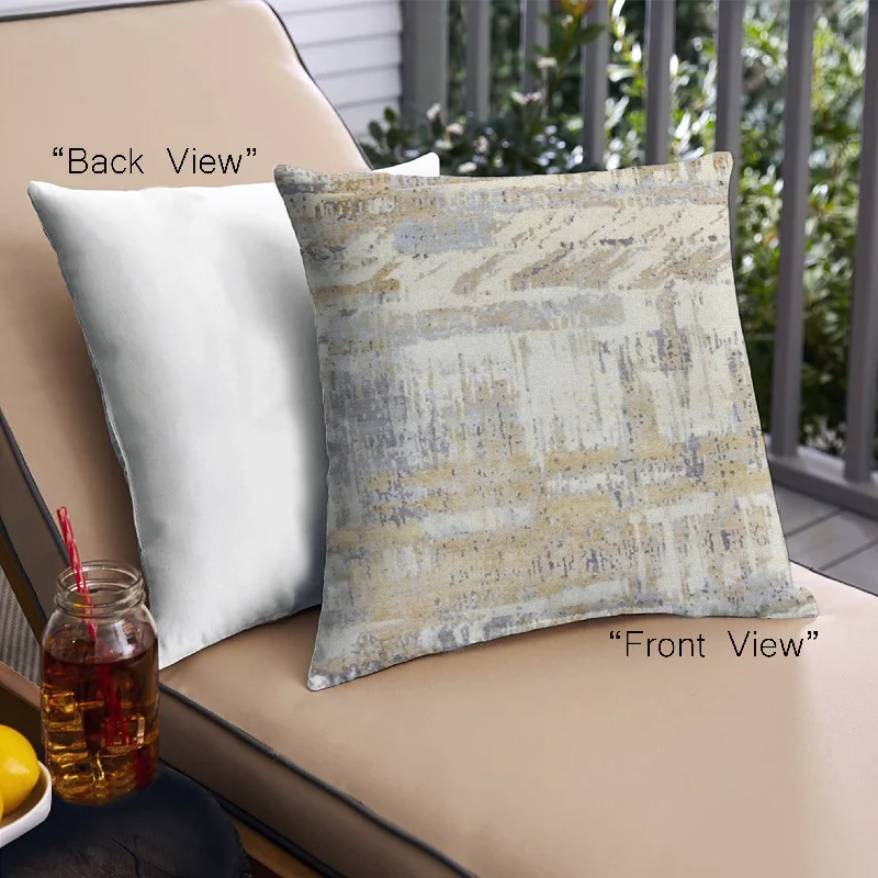 Mega Sale Mid-Century Modern Urban Indoor Outdoor Square Tan Brown Gold Throw Pillow, 18 inch by 18 inch, pwurb2