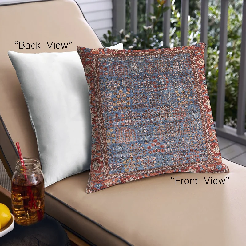Instant Savings Mid-Century Modern Urban Indoor Outdoor Square Saffron Red Throw Pillow, 18 inch by 18 inch, pwurb2013