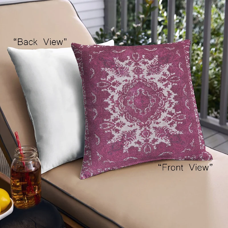 Deal Frenzy Mid-Century Modern Urban Indoor Outdoor Square Pale Violet Red Pink Throw Pillow, 18 inch by 18 inch, pwurb2229