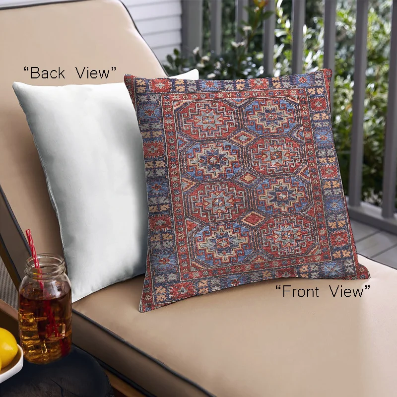 Limited Offer Mid-Century Modern Urban Indoor Outdoor Square Saffron Red Throw Pillow, 18 inch by 18 inch, pwurb2297