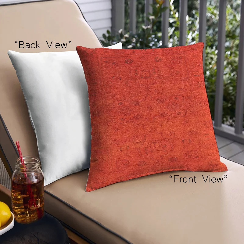 Hurry! Special Deals Ending Soon Mid-Century Modern Urban Indoor Outdoor Square Orange Throw Pillow, 18 inch by 18 inch, pwurb2664
