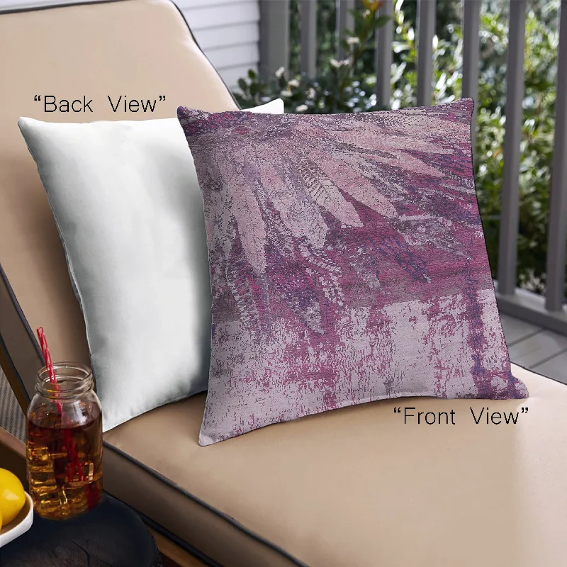 Overstock Mid-Century Modern Urban Indoor Outdoor Square Pastel Violet Purple Throw Pillow, 18 inch by 18 inch, pwurb2818