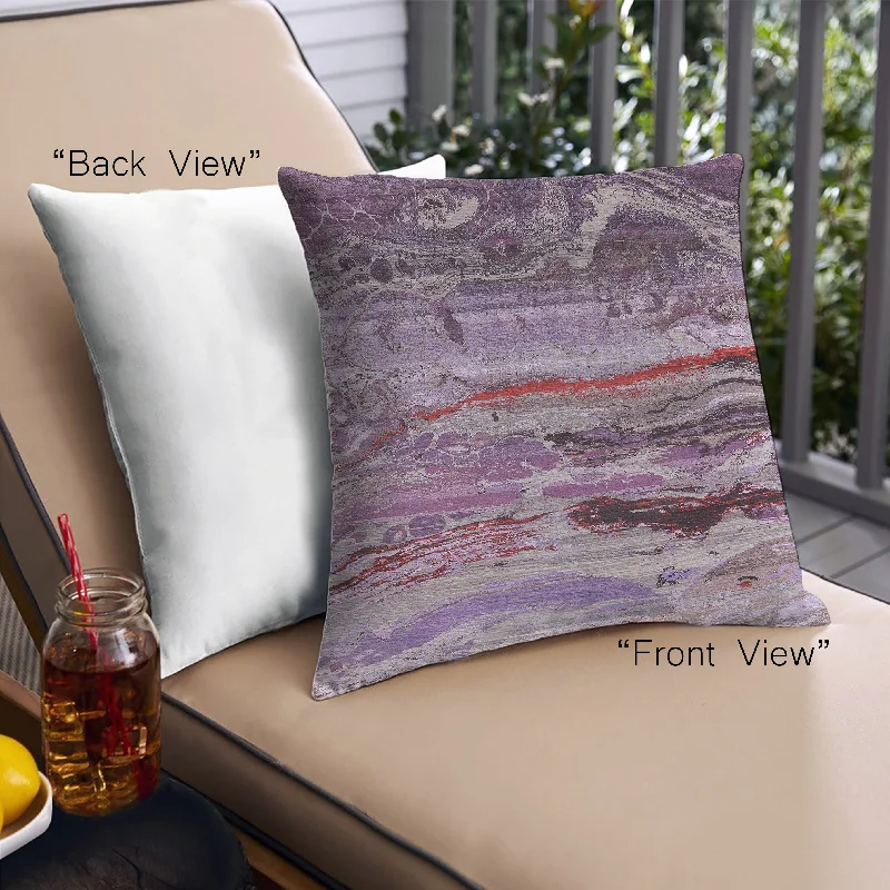 Quick Sale Mid-Century Modern Urban Indoor Outdoor Square Pastel Violet Purple Throw Pillow, 18 inch by 18 inch, pwurb2821
