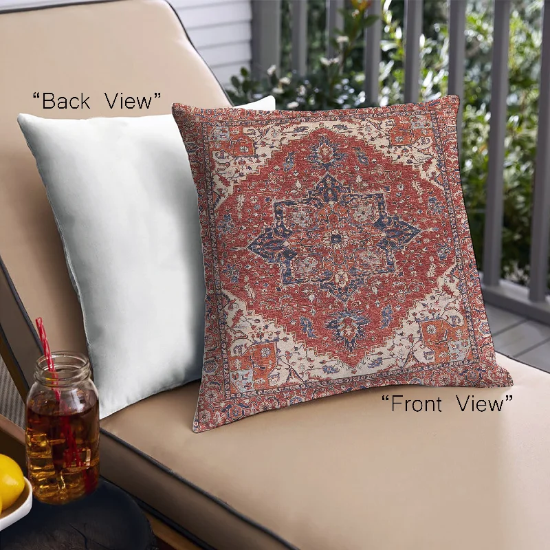 Discount Days Mid-Century Modern Urban Indoor Outdoor Square Tomato Red Throw Pillow, 18 inch by 18 inch, pwurb2839 Discount Days Mid-Century Modern Urban Indoor Outdoor Square Tomato Red Throw Pillow, 18 inch by 18 inch, pwurb2839