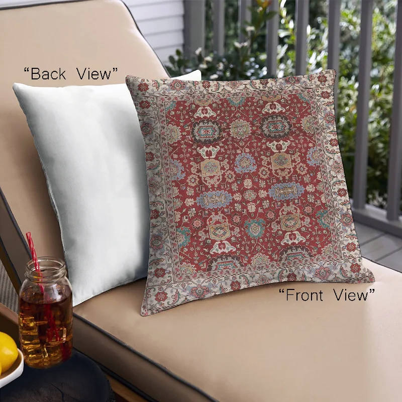 Deal Mania Mid-Century Modern Urban Indoor Outdoor Square Tomato Red Throw Pillow, 18 inch by 18 inch, pwurb2933 Deal Mania Mid-Century Modern Urban Indoor Outdoor Square Tomato Red Throw Pillow, 18 inch by 18 inch, pwurb2933