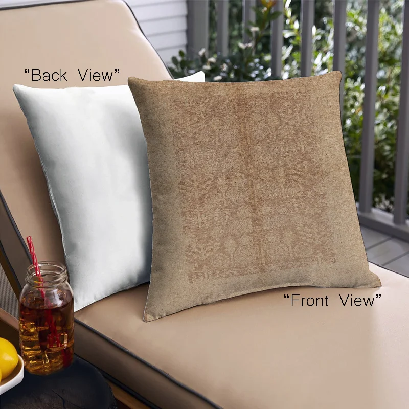 Final Sale Mid-Century Modern Urban Indoor Outdoor Square Peru Brown Throw Pillow, 18 inch by 18 inch, pwurb2964