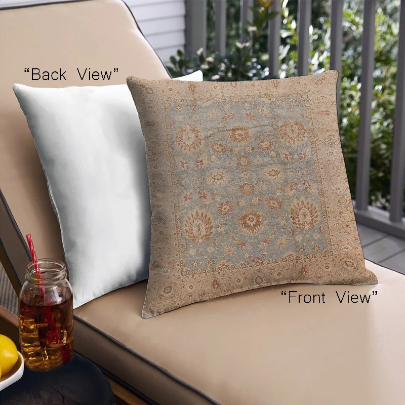 Limited Offer Mid-Century Modern Urban Indoor Outdoor Square Petra Gold Brown Throw Pillow, 18 inch by 18 inch, pwurb3029