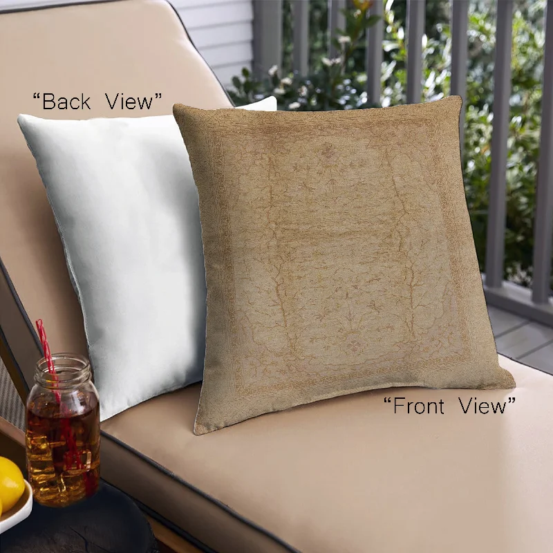 Lowest Prices Mid-Century Modern Urban Indoor Outdoor Square Peru Brown Throw Pillow, 18 inch by 18 inch, pwurb3051