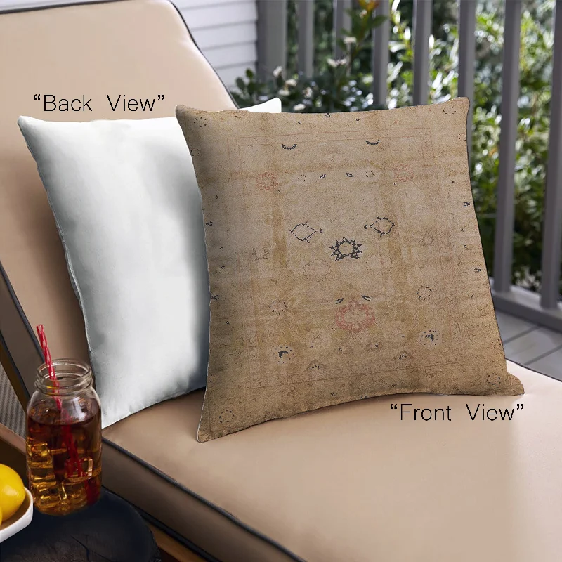 One-DAY Sale Mid-Century Modern Urban Indoor Outdoor Square Peru Brown Throw Pillow, 18 inch by 18 inch, pwurb3119