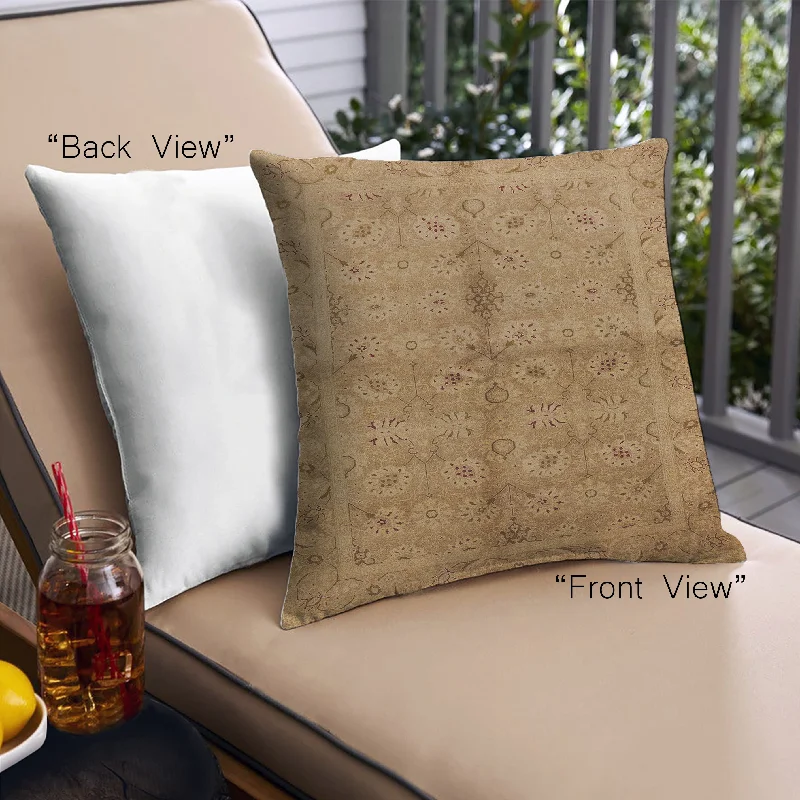 Weekend Savings Fiesta Mid-Century Modern Urban Indoor Outdoor Square Orange Gold Gold Throw Pillow, 18 inch by 18 inch, pwurb3140