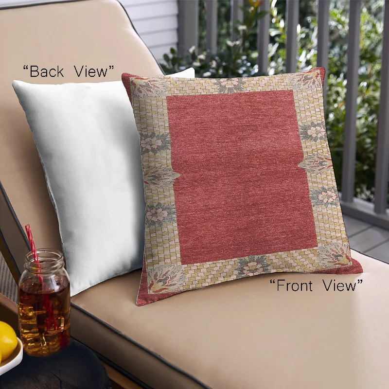 Weekend Discounts to Savor Mid-Century Modern Urban Indoor Outdoor Square Red Throw Pillow, 18 inch by 18 inch, pwurb3161 Weekend Discounts to Savor Mid-Century Modern Urban Indoor Outdoor Square Red Throw Pillow, 18 inch by 18 inch, pwurb3161