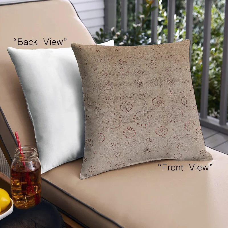 Massive Savings Mid-Century Modern Urban Indoor Outdoor Square Petra Gold Brown Throw Pillow, 18 inch by 18 inch, pwurb3234