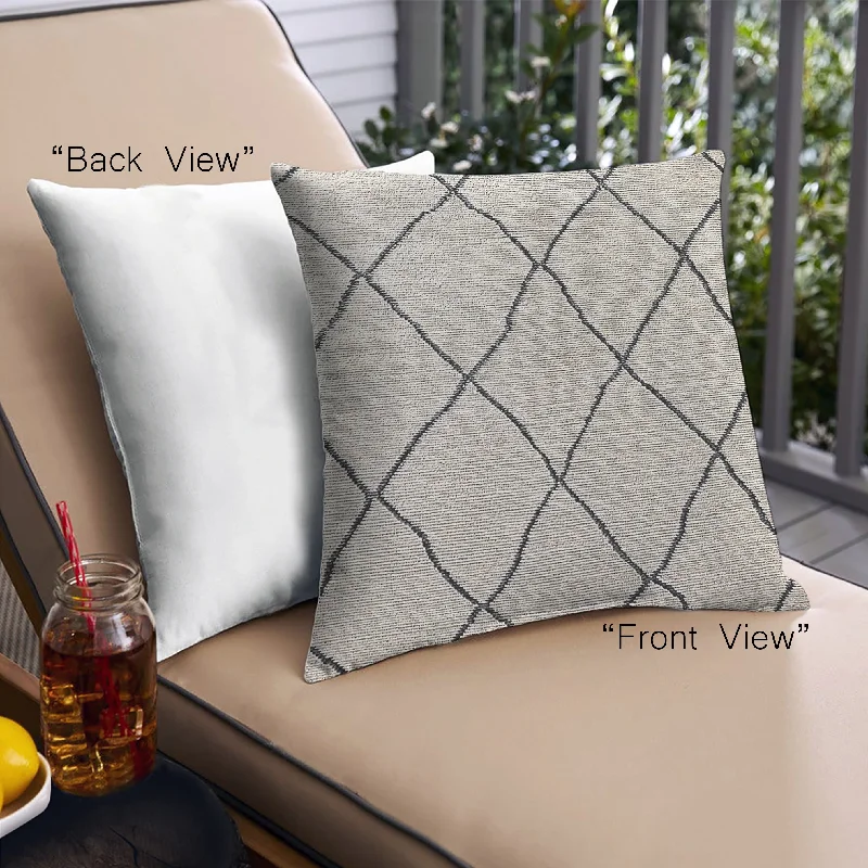 Don't Miss Out Mid-Century Modern Urban Indoor Outdoor Square White Chocolate Beige Throw Pillow, 18 inch by 18 inch, pwurb361 Don't Miss Out Mid-Century Modern Urban Indoor Outdoor Square White Chocolate Beige Throw Pillow, 18 inch by 18 inch, pwurb361