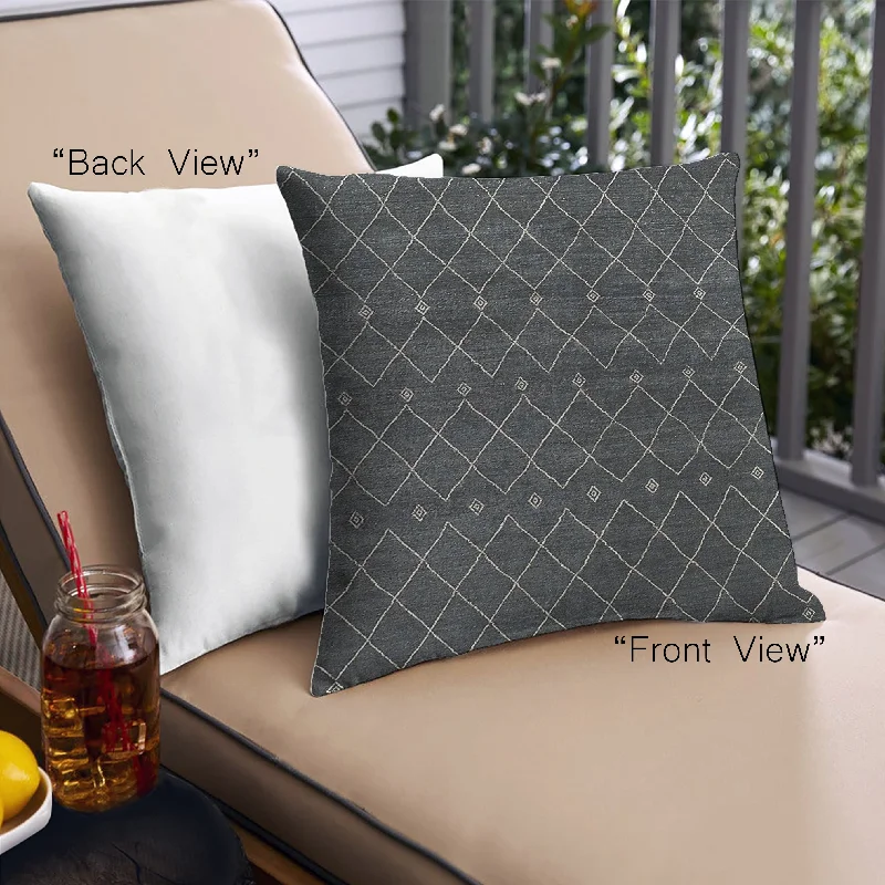 Markdowns Mid-Century Modern Urban Indoor Outdoor Square Midnight Gary Throw Pillow, 18 inch by 18 inch, pwurb375