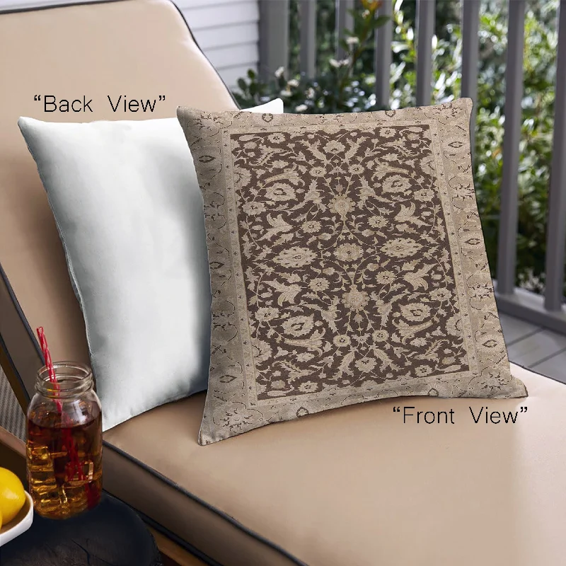 Value Deals Mid-Century Modern Urban Indoor Outdoor Square Sangria Brown Throw Pillow, 18 inch by 18 inch, pwurb449 Value Deals Mid-Century Modern Urban Indoor Outdoor Square Sangria Brown Throw Pillow, 18 inch by 18 inch, pwurb449