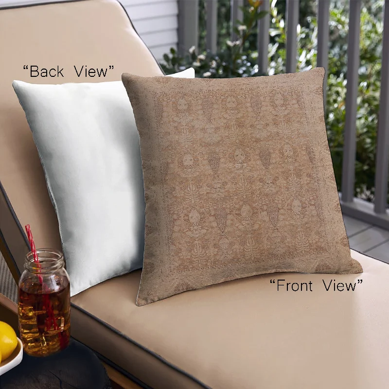 Bargain Alert Mid-Century Modern Urban Indoor Outdoor Square Peru Brown Throw Pillow, 18 inch by 18 inch, pwurb524