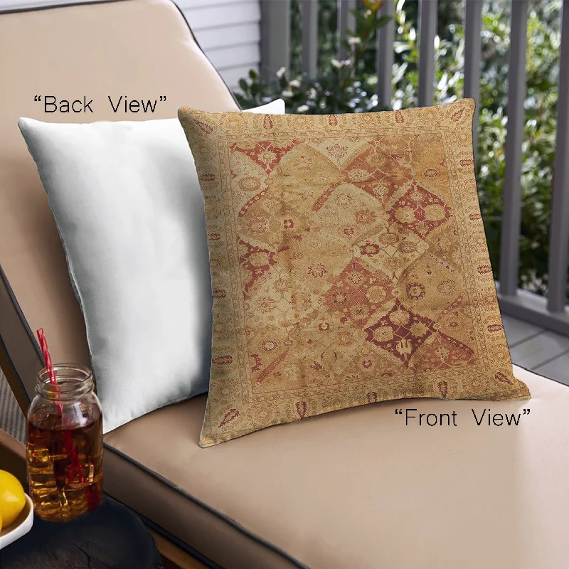 Weekend Bargains to Enjoy Mid-Century Modern Urban Indoor Outdoor Square Orange Red Orange Throw Pillow, 18 inch by 18 inch, pwurb648