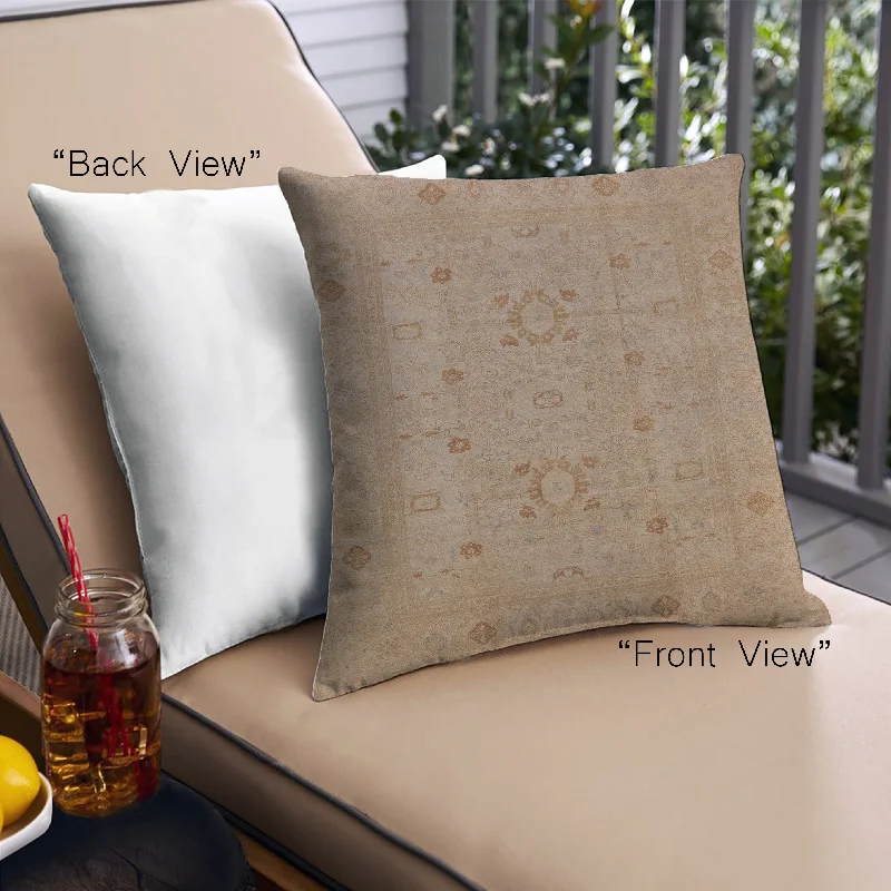Weekend Bargains Just for You Mid-Century Modern Urban Indoor Outdoor Square Orange Brown Throw Pillow, 18 inch by 18 inch, pwurb670