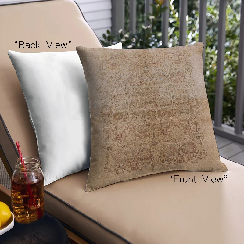 Daily Special Mid-Century Modern Urban Indoor Outdoor Square Peru Brown Throw Pillow, 18 inch by 18 inch, pwurb682