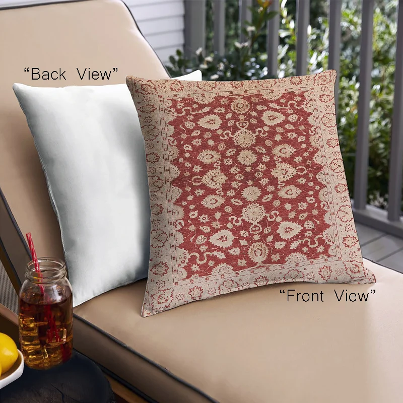 Act Fast Mid-Century Modern Urban Indoor Outdoor Square Pastel Orange Throw Pillow, 18 inch by 18 inch, pwurb704