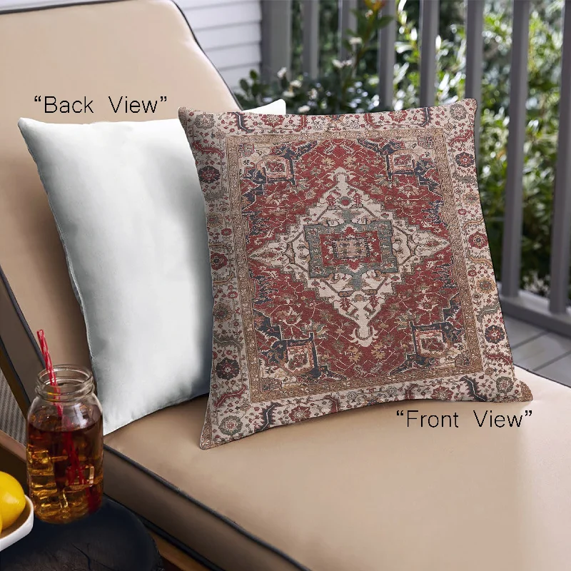 Quick Deals Mid-Century Modern Urban Indoor Outdoor Square Saffron Red Throw Pillow, 18 inch by 18 inch, pwurb729 Quick Deals Mid-Century Modern Urban Indoor Outdoor Square Saffron Red Throw Pillow, 18 inch by 18 inch, pwurb729