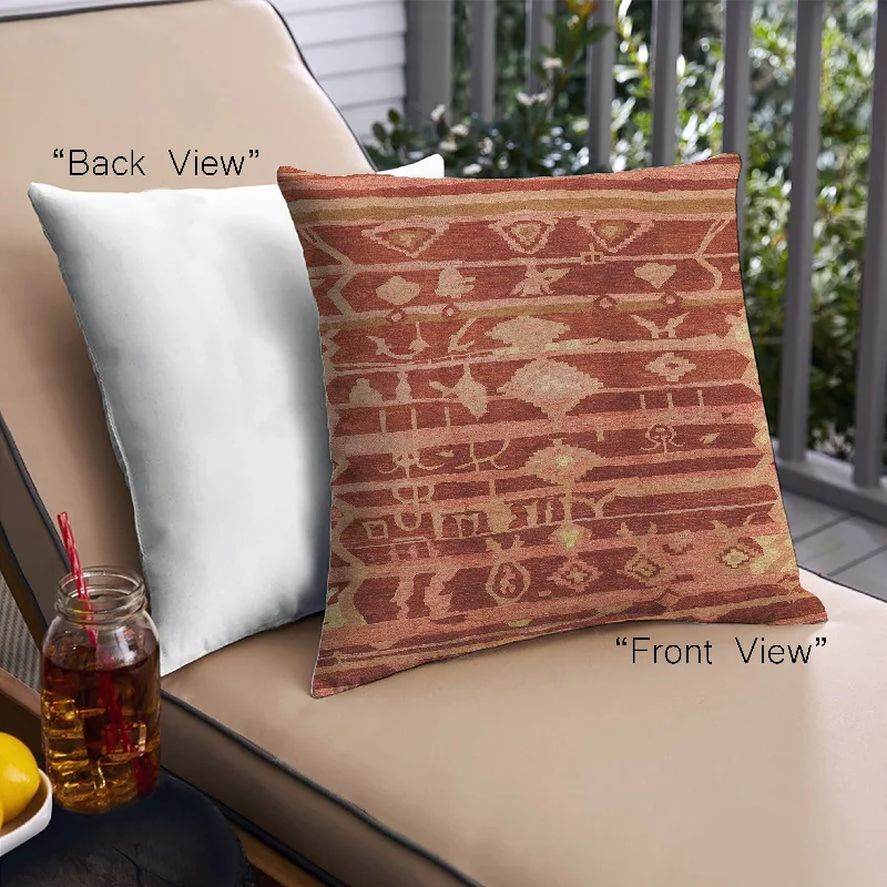 Weekend Offers That Dazzle Mid-Century Modern Urban Indoor Outdoor Square Red Throw Pillow, 18 inch by 18 inch, pwurb742