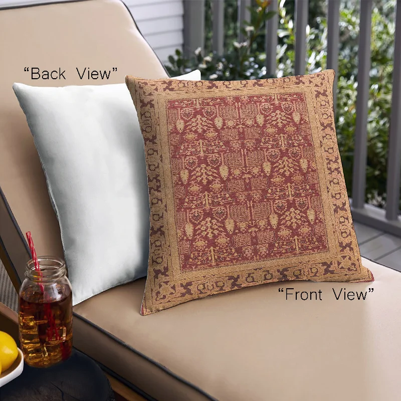 Weekend Discounts to Grab Mid-Century Modern Urban Indoor Outdoor Square Red Throw Pillow, 18 inch by 18 inch, pwurb824