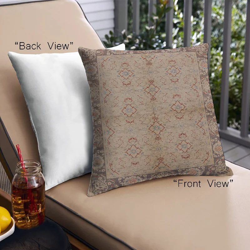 Weekend Savings Spectacle Mid-Century Modern Urban Indoor Outdoor Square Sienna Brown Throw Pillow, 18 inch by 18 inch, pwurb892