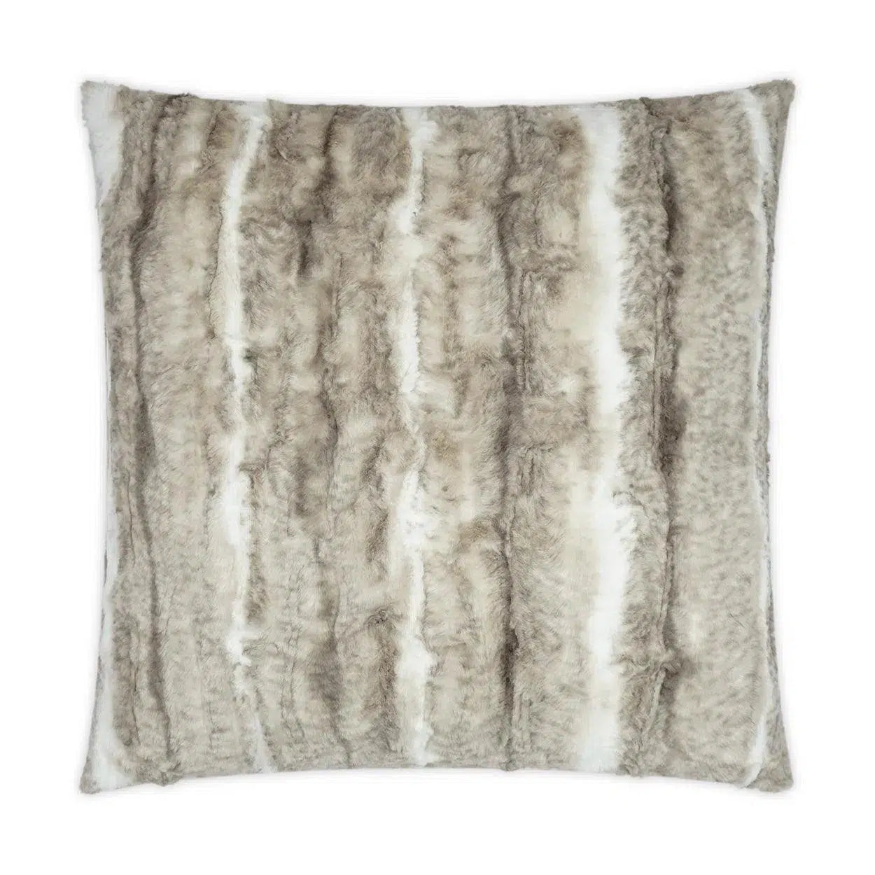 Take Advantage Roar Faux Fur Animal Tan Taupe Large Throw Pillow With Insert