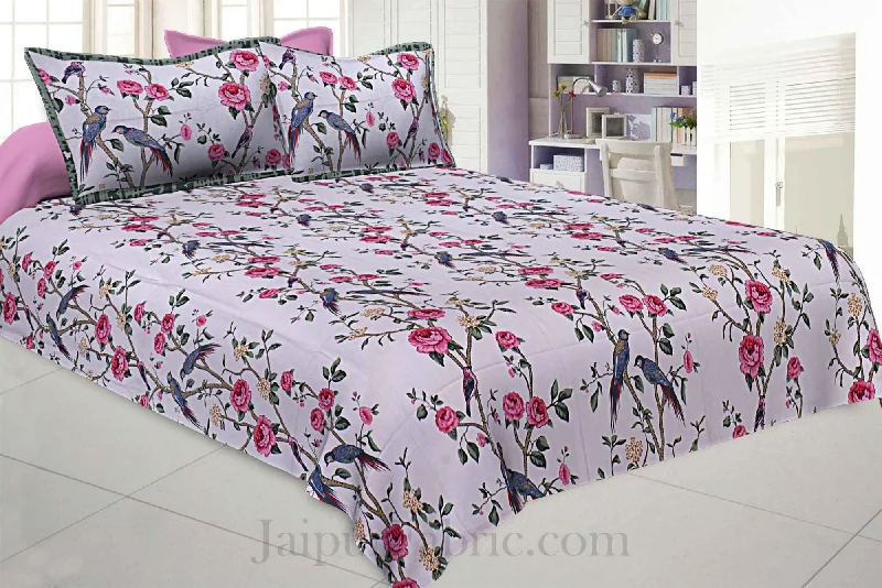 New Deals Rose Realm Pink Pure Cotton King Size Bedsheet