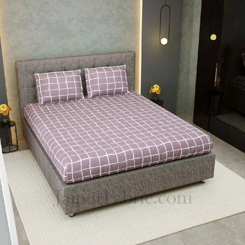 Snag The Best Bargains Before They're Over Soothing Squares Grey Mauve King Size Double Bedsheet Snag The Best Bargains Before They're Over Soothing Squares Grey Mauve King Size Double Bedsheet