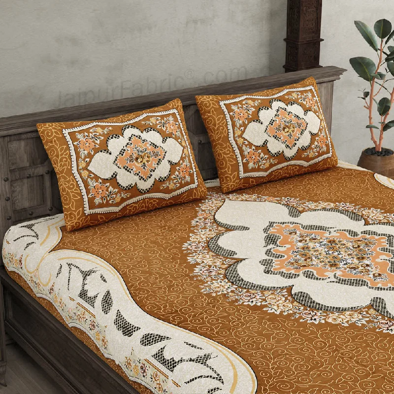 Weekend Bargains to Celebrate The Grand Sion Brown Cotton Double Bedsheet