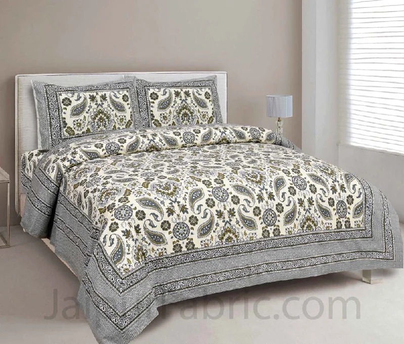 Limited Quantity Traditional Retro AshGrey Pure cotton Double Bedsheet